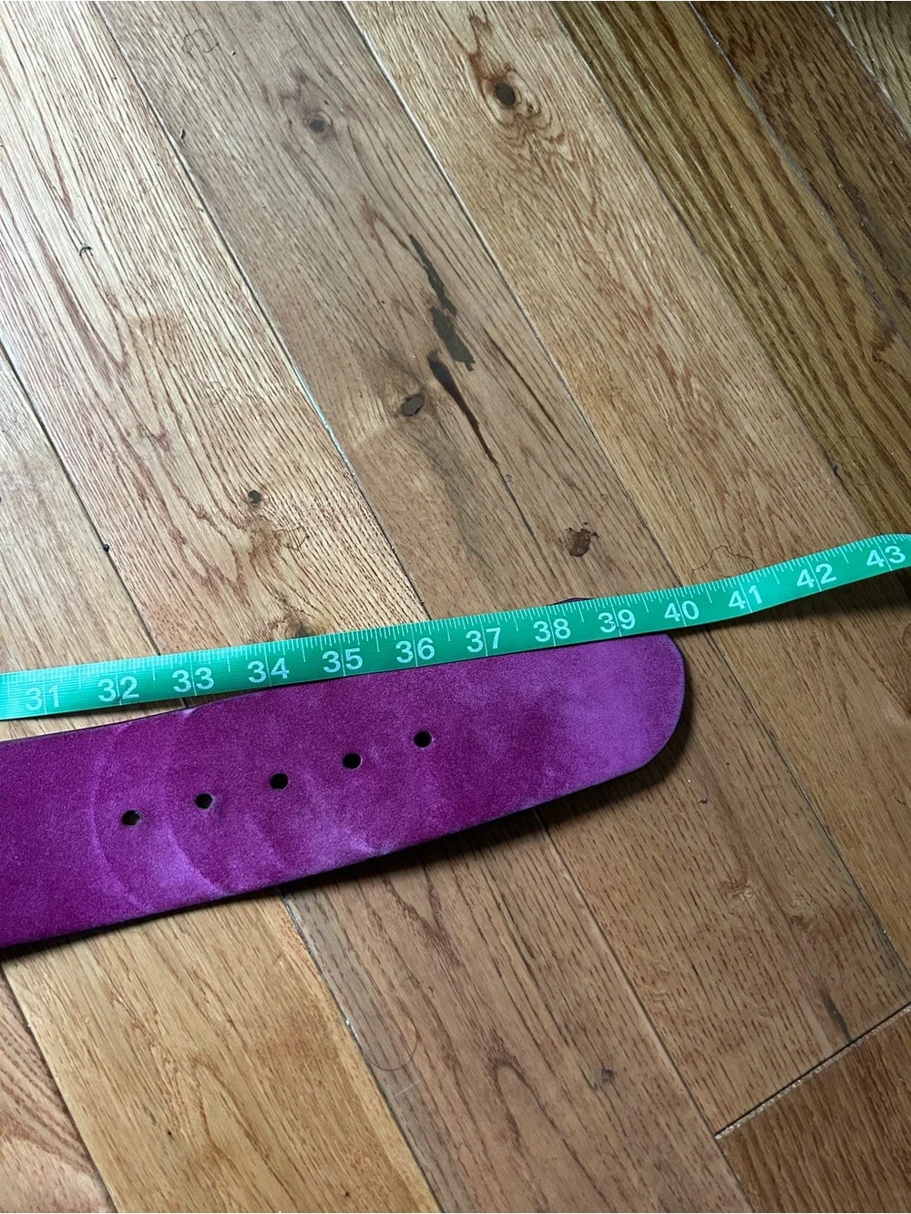 Ralph Lauren Suede Belt in Fuchsia with Braided Wooden Buckle 🤩 😍🔥